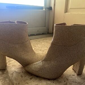 Elegant Gold Ankle Boots